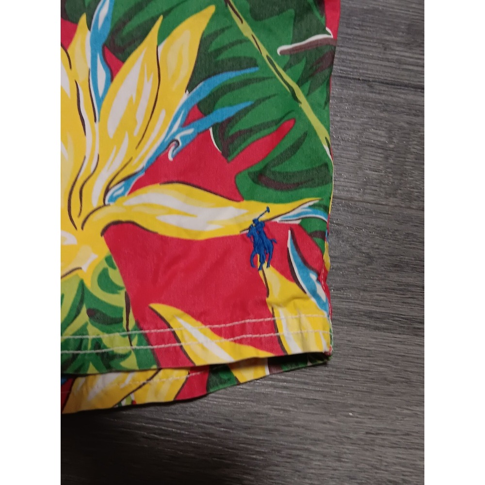 Polo Ralph Lauren Men's Red Birds of Paradise Floral Cargo Swim Trunk Size 38-40 - Picture 3 of 7